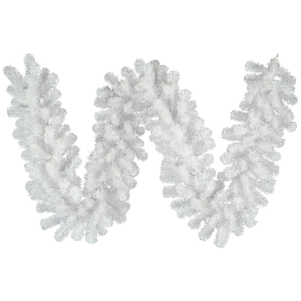 Vickerman 9' Crystal White Spruce Artificial Christmas Garland unlit