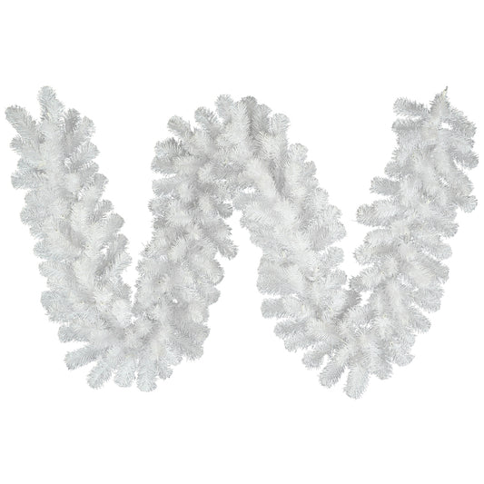 Vickerman 9' Crystal White Spruce Artificial Christmas Garland unlit