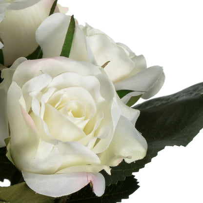 Vickerman 10" Artificial White Rose Bouquet Set of 3