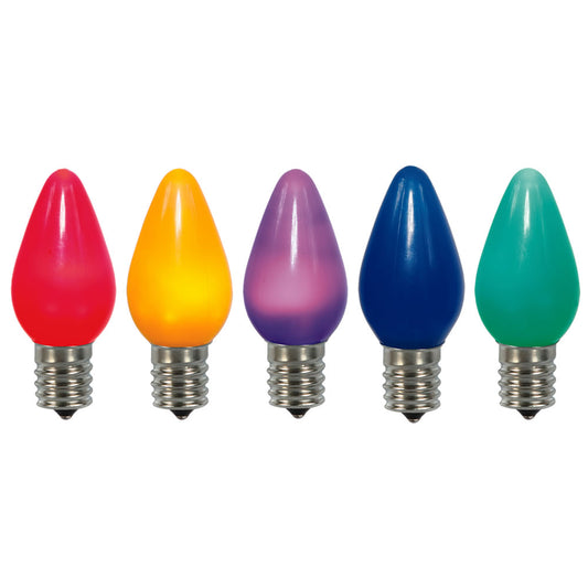 Vickerman C7 Ceramic LED Multi Twinkle Bulb Nickel Base 120V  .96 Watts 25 Bulbs per bag