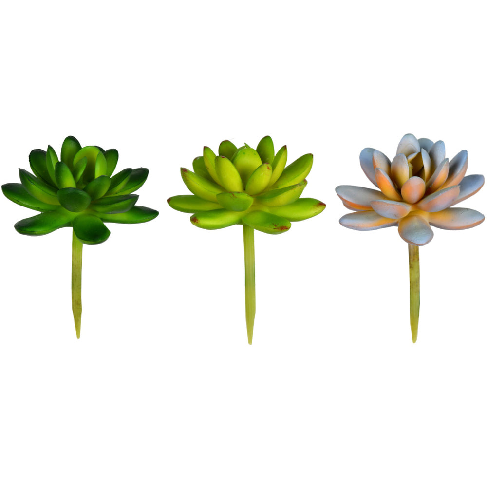 Vickerman 3" Artificial Assorted Succulent Picks 6 per Bag