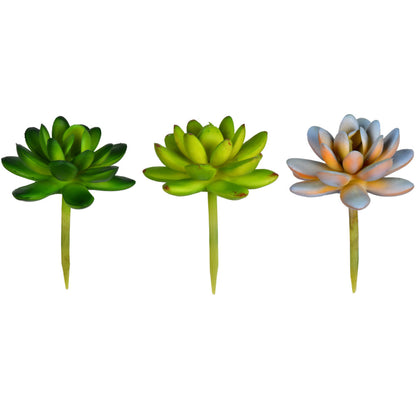 Vickerman 3" Artificial Assorted Succulent Picks 6 per Bag
