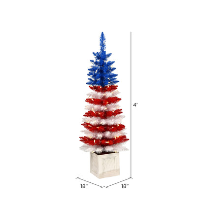 Vickerman 4' x 18" Potted Centennial Pine Artificial Christmas Tree Warm White Dura-Lit® LED Lights