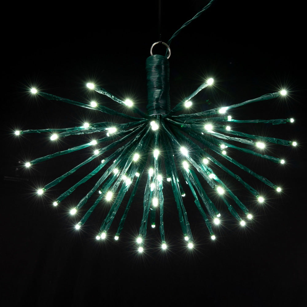 Vickerman 80Lt x 16" Green Starburst Pure White 5mm LED Lights.