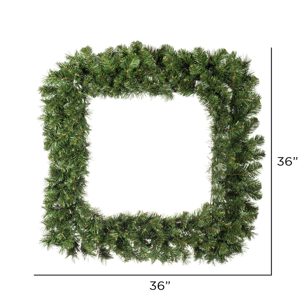Vickerman 36" Grand Teton Artificial Christmas Square Wreath Unlit