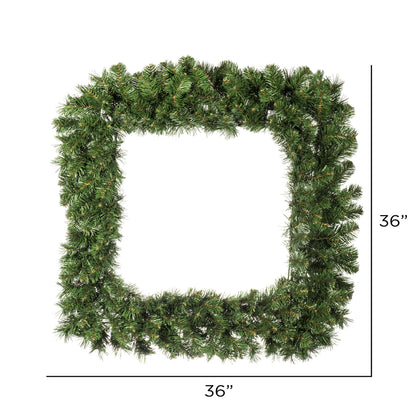 Vickerman 36" Grand Teton Artificial Christmas Square Wreath Unlit
