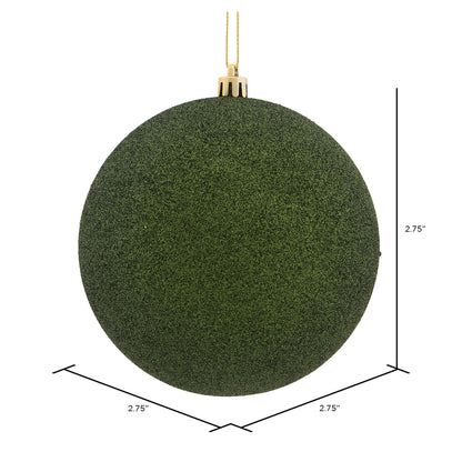 Vickerman 2.75" Moss Green Glitter Ball Ornament 12 per Bag