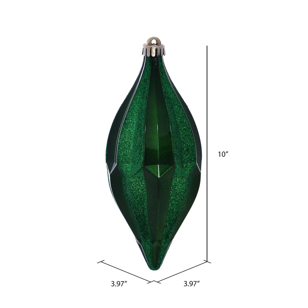 Vickerman 10" Green Candy Glitter Shuttle Christmas Ornament Pack of 2