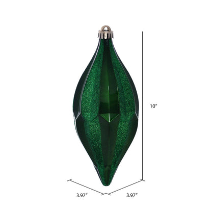 Vickerman 10" Green Candy Glitter Shuttle Christmas Ornament Pack of 2