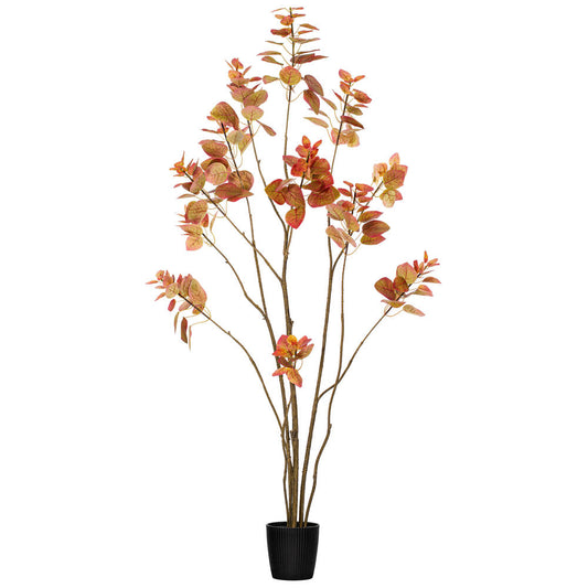 Vickerman 5' Artificial Red Potted Rogot Rurple Tree.