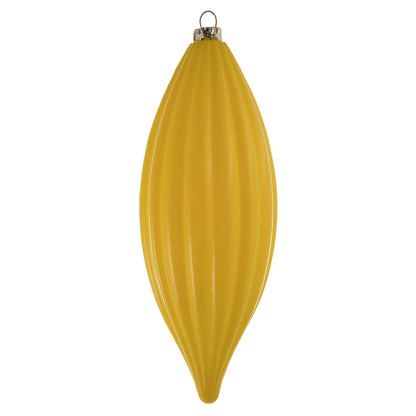 Vickerman 8" Yellow Shiny Line Finial Ornament Pack of 4