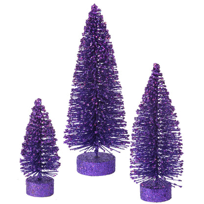 Vickerman 5"/7"/9" Purple Glitter OvalArtificial Christmas Tree Unlit