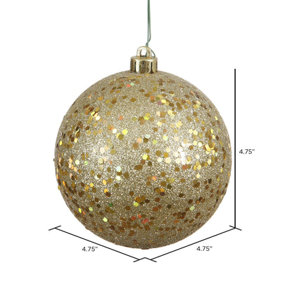 Vickerman 4.75" Gold Sequin Ball Ornament 4 per Bag