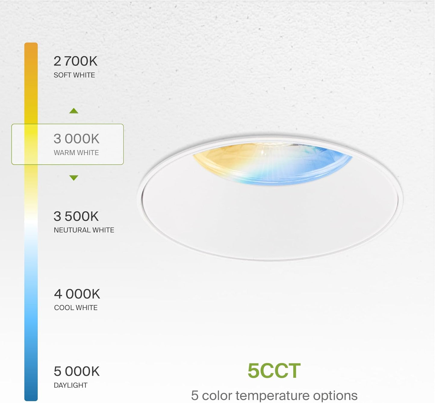 ASD Lighting LED Trimless Downlight Round 3.5inch 12W 120V Triac 2700/3000/3500/4000/5000K White ETL Energy Star