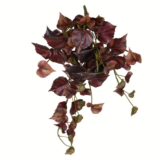 Vickerman 18" Artificial Burgundy Grape Leaf Hanging Bush Set of 3