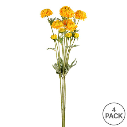 Vickerman 27" Artificial Yellow Daisy Spray. There are 4 Sprays per pack.