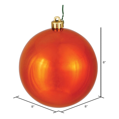 Vickerman 8" Burnished Orange Shiny Ball Ornament