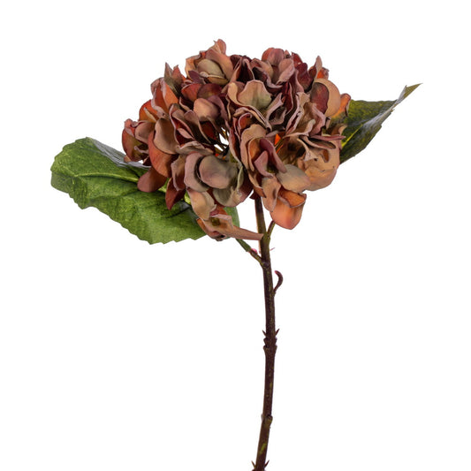 Vickerman 13" Orange Artificial Dried Hydrangea Pick 3 per bag.