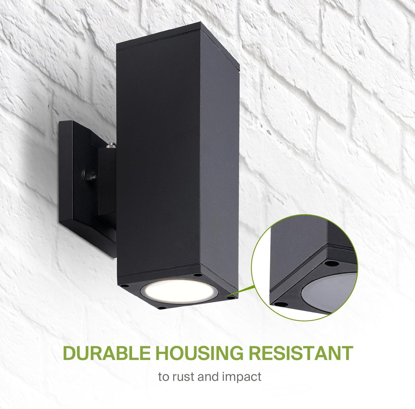 ASD Lighting LED Outdoor Wall Cylinder Square Up and Down 18W 120V Triac 3000/4000/5000K Black ETL