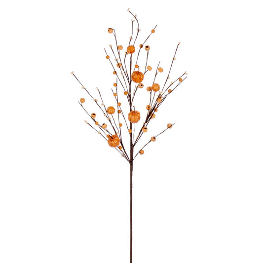 Vickerman 32" Cream Artificial Pumpkin Berry Spray 3 per bag.