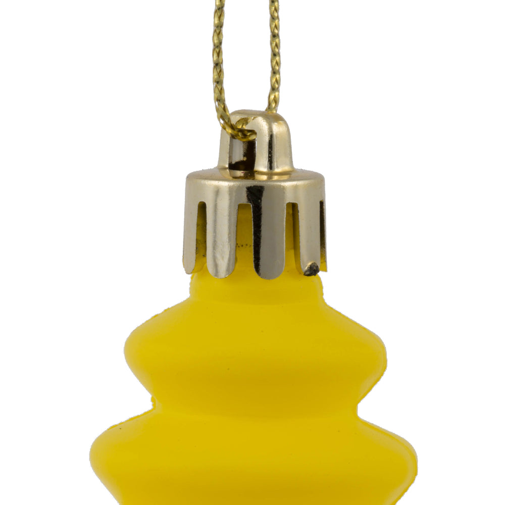 Vickerman 7" Yellow 4-Finish Finial Ornament 8 per Box