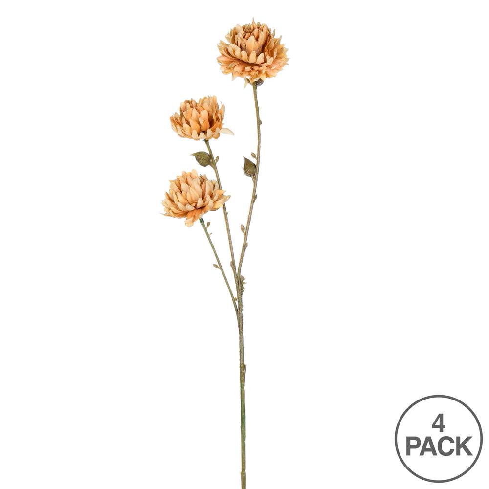 Vickerman 24" Artificial Mustard Mum Spray. Includes 4 sprays per pack.