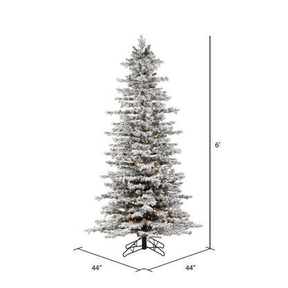 Vickerman 6' x 44" Flocked Tilden Spruce Artificial Christmas Tree Warm White LED Lights