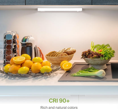 ASD Lighting LED Under Cabinet Bullnose 12" 5W 120V Dimmable CCT Selectable 2700/3000/3500/4000/5000K Hardwired, On/Off Switch, White UL 2pack