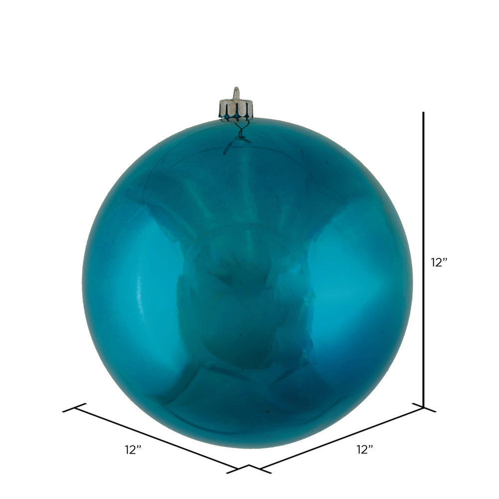 Vickerman 12" Sea Blue Shiny Ball Ornament