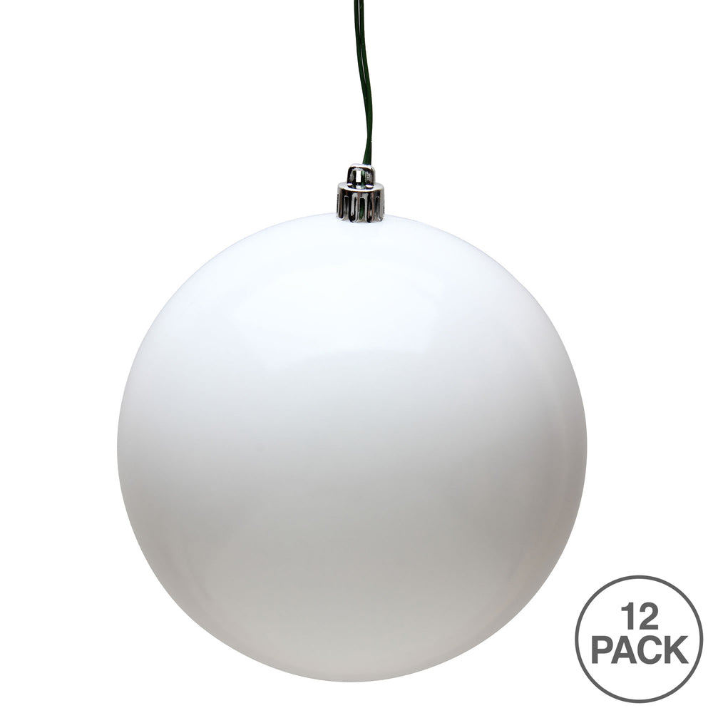 Vickerman 3" White Candy Ball Ornament 12 per Bag