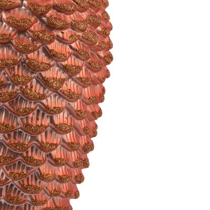 Vickerman 10" Coral Matte Glitter Pinecone Christmas Ornament Pack of 2