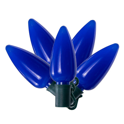 Vickerman 25 Blue Ceramic C9 LED Light on Green 22AWG Wire 25'.