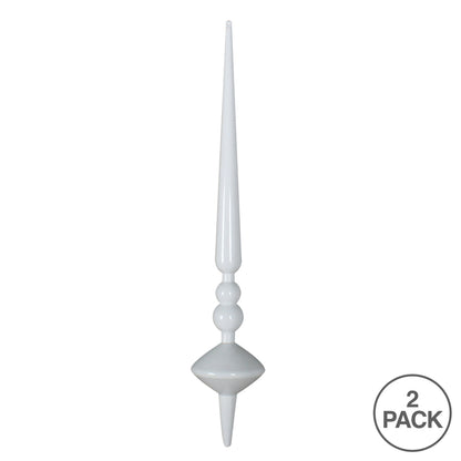 Vickerman 18" White Shiny Cupola Finial Ornament Pack of 2