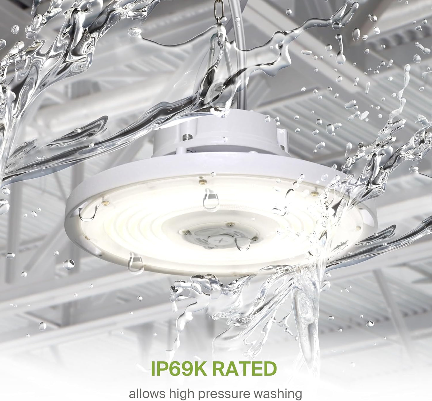 ASD Lighting Q-base LED UFO High Bay Power Adjustable 100/120/150W and CCT Selectable 3000/4000/5000K Dimmable White UL DLC Premium