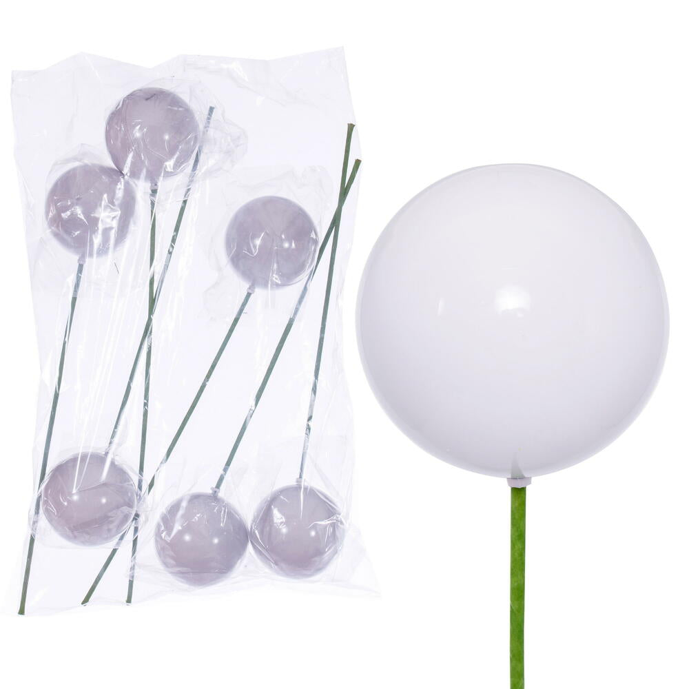 Vickerman 4" White Pearl UV Drilled Ball Ornament 6 per bag.
