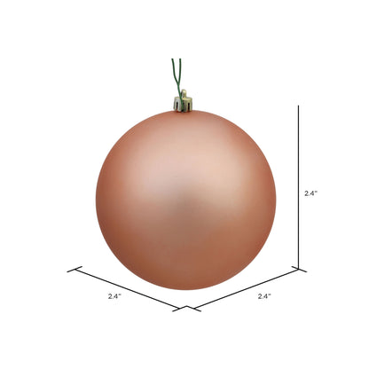 Vickerman 2.4" Rose Gold Matte Ball Ornament 24 per Bag