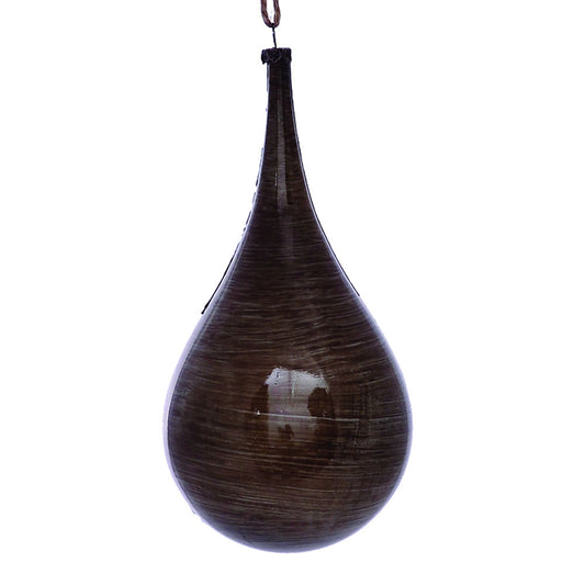 Vickerman 4" Pewter Wood Grain Teardrop Ornament Pack of 2