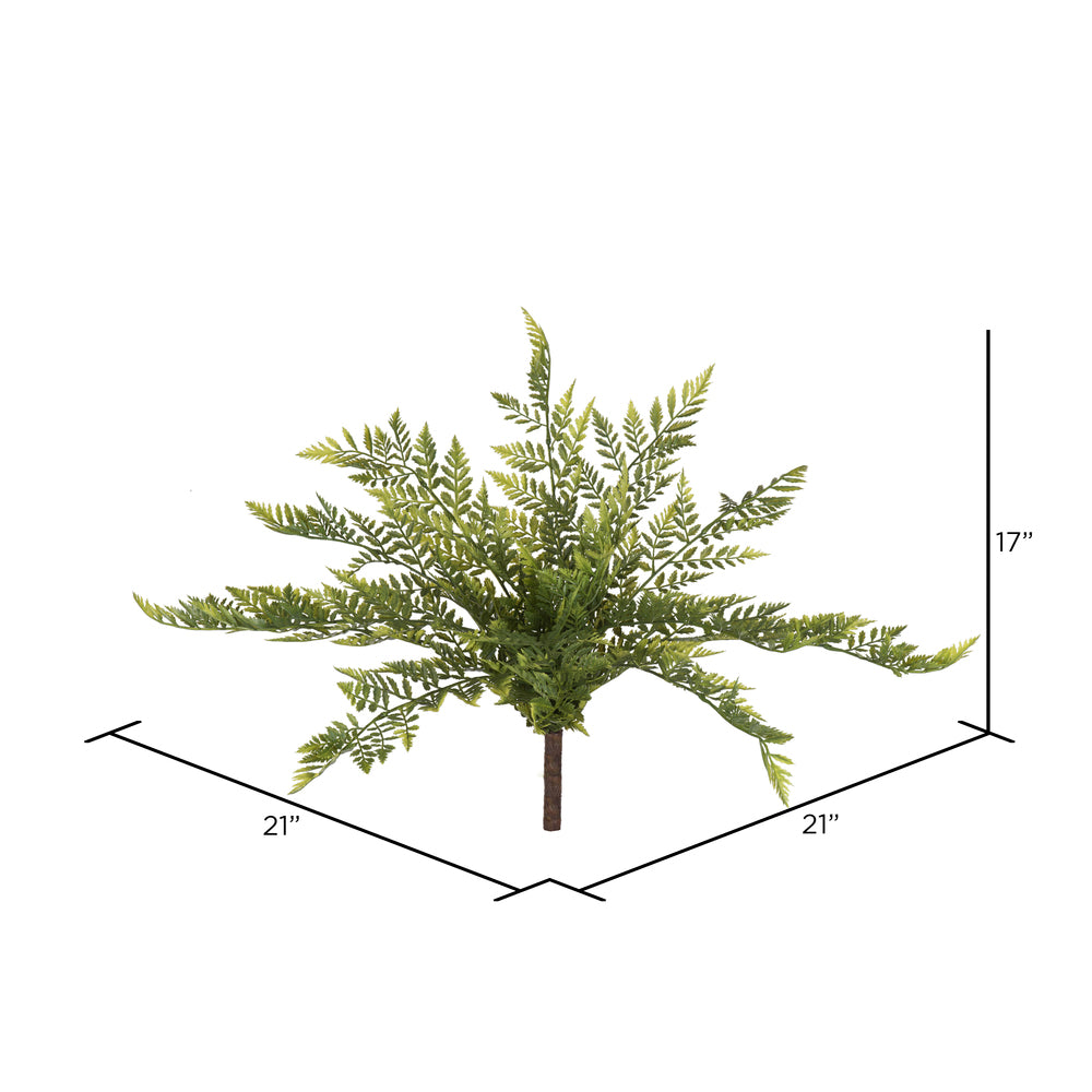 Vickerman 17" Artificial Green Rabbit Foot Fern Bush Pack of 2