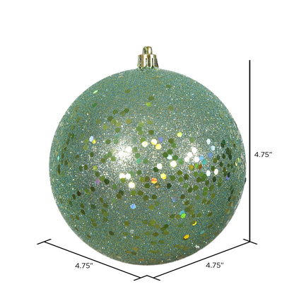 Vickerman 4.75" Seafoam Sequin Ball Ornament 4 per Bag