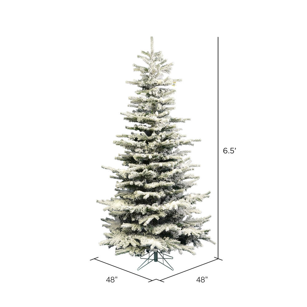 Vickerman 6.5' Flocked Sierra Fir Slim Artificial Christmas Tree Unlit