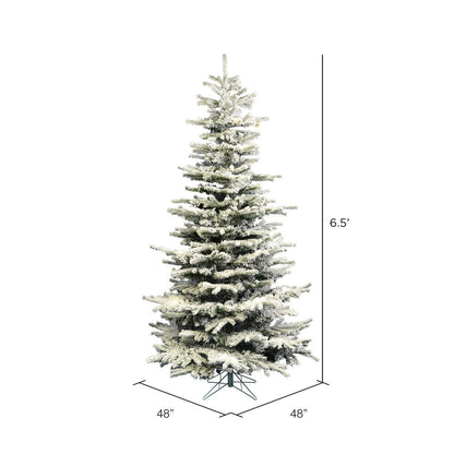 Vickerman 6.5' Flocked Sierra Fir Slim Artificial Christmas Tree Unlit