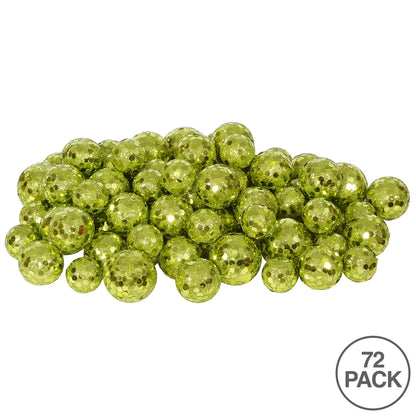 Vickerman 20MM/25MM/30MM Lime Glitter Polystyrene Ball Christmas Ornament 72 per Bag