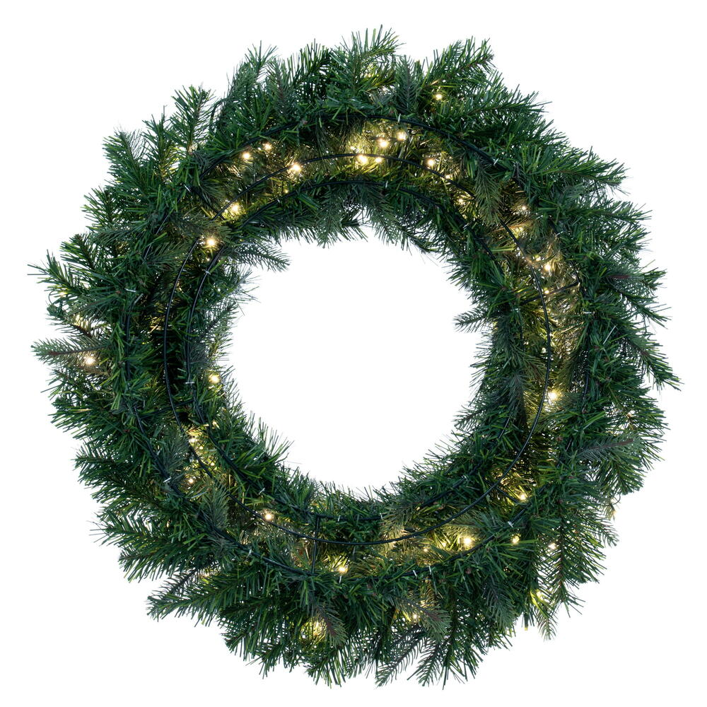 Vickerman 30" Douglas Fir Artificial Pre-Lit Wreath Warm White 3mm Low Voltage LED Wide Angle Lights.