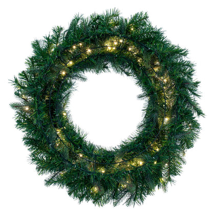 Vickerman 30" Douglas Fir Artificial Pre-Lit Wreath Warm White 3mm Low Voltage LED Wide Angle Lights.
