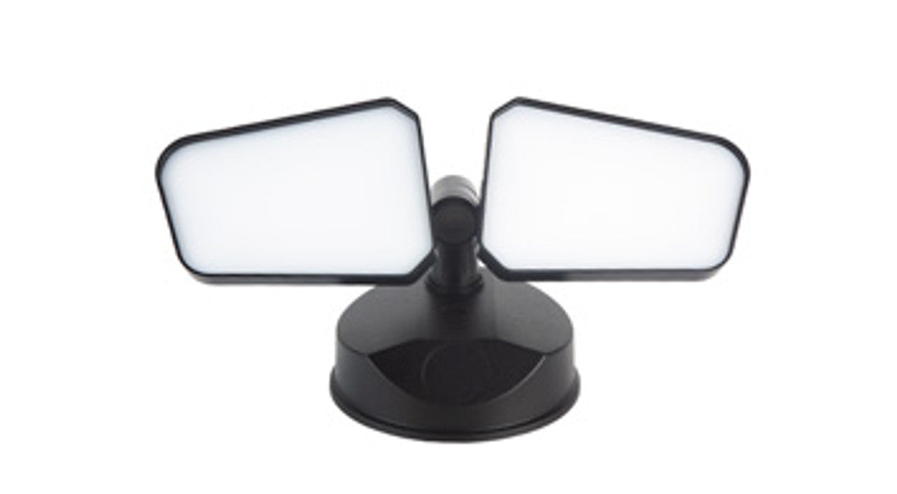 ASD Lighting LED Security Floodlight 2 square heads 20W 120V Non-Dimmable 2700/3000/3500/4000/5000K Black UL DLC Premium