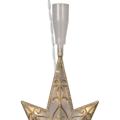 Vickerman 10 Light x 14.5" LED Gold 8 Point Bethlehem Star Tree Top Warm White LED Mini Lights.