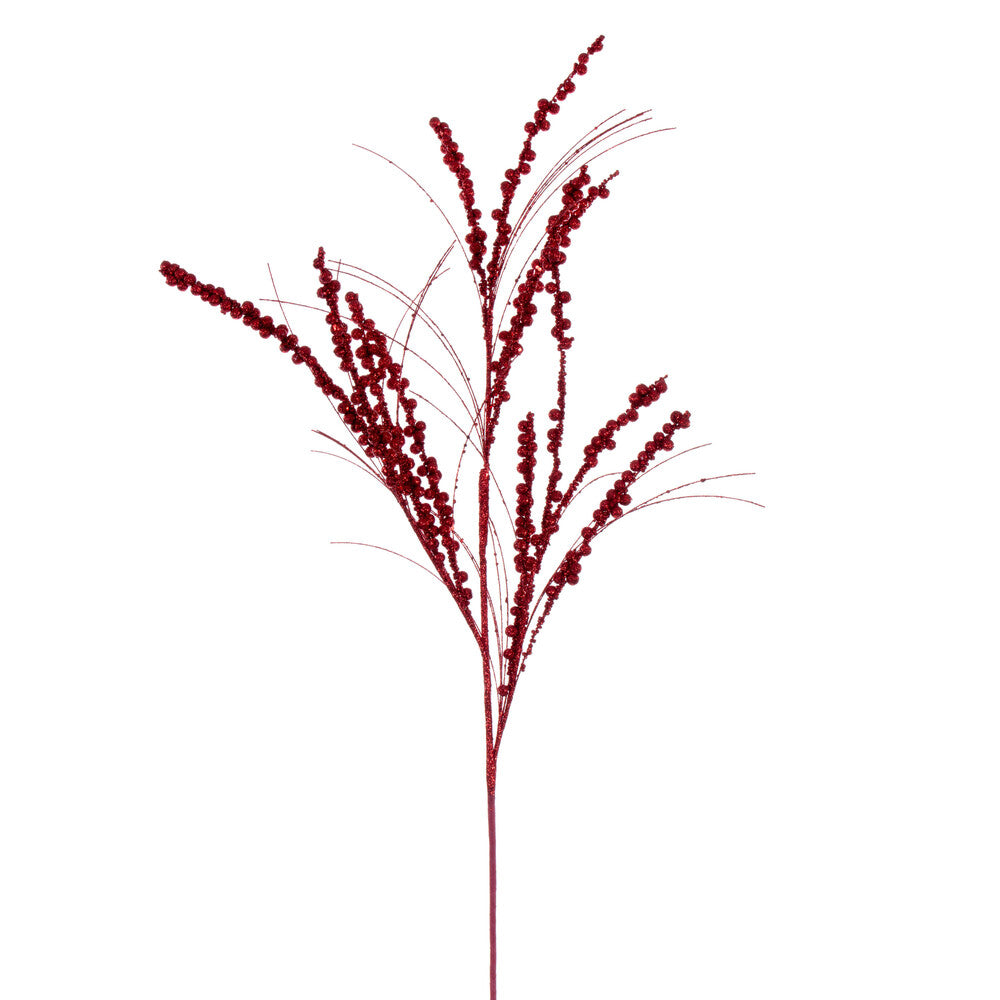 Vickerman 36" Red Berry Twig Glitter Spray 6 per bag.