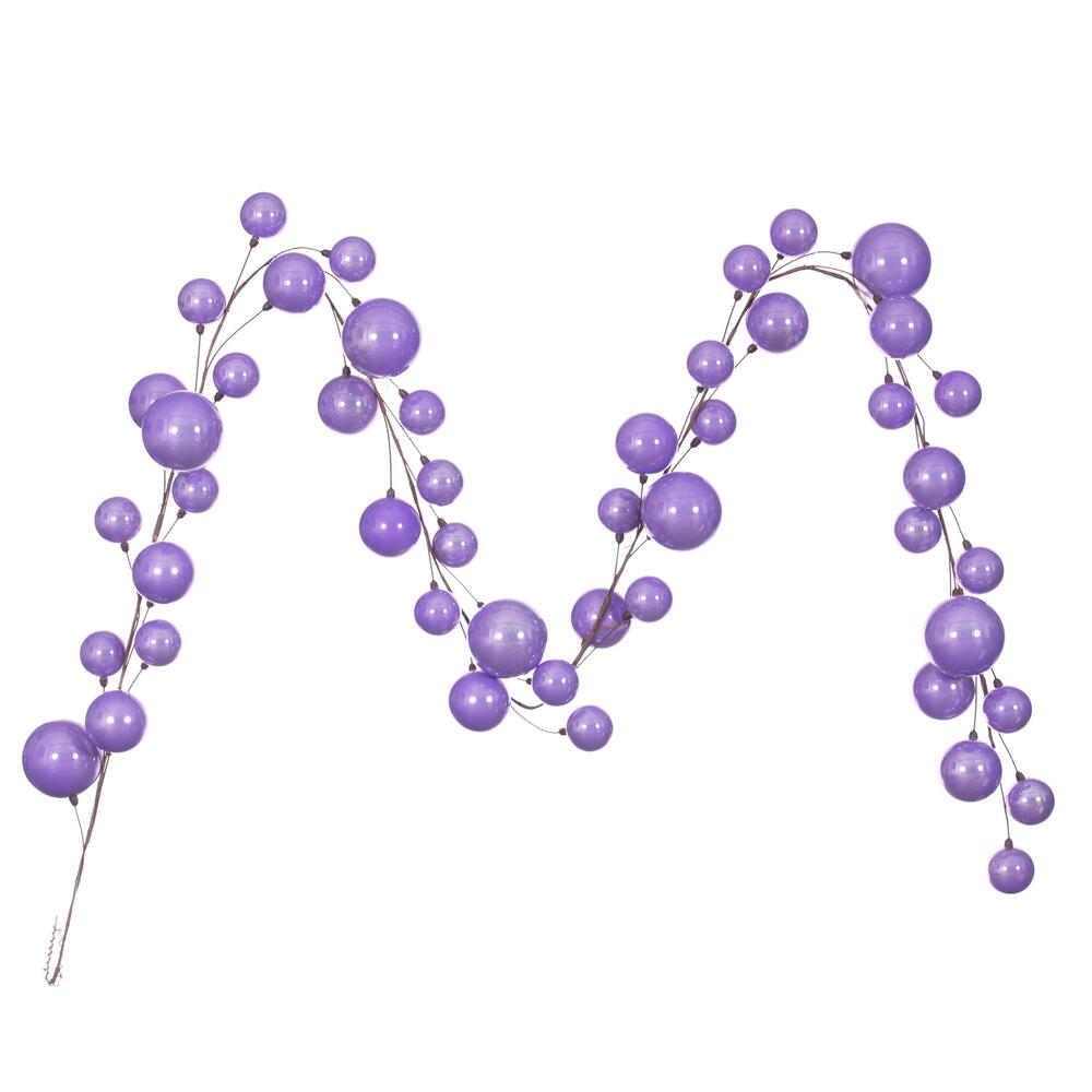 Vickerman 10' Lavender Pearl Branch Ball Wire Garland.