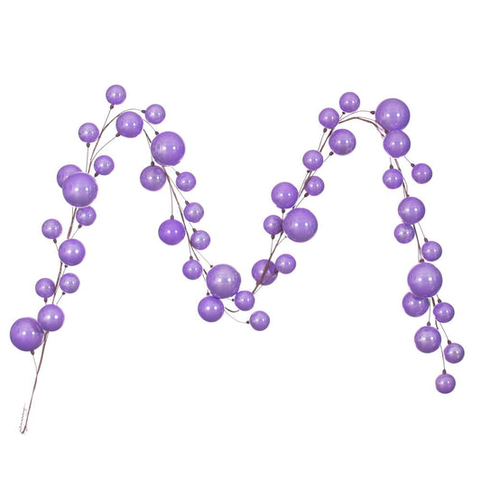 Vickerman 10' Lavender Pearl Branch Ball Wire Garland.