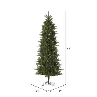 Vickerman 6.5' Carolina Pencil Spruce Artificial Christmas Tree Multi-Colored Dura-Lit®LED Lights